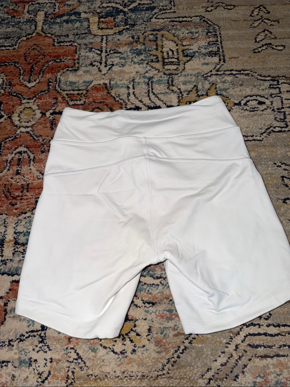 Outdoor Voices White High-Rise Bike Shorts - Picture 3 of 5